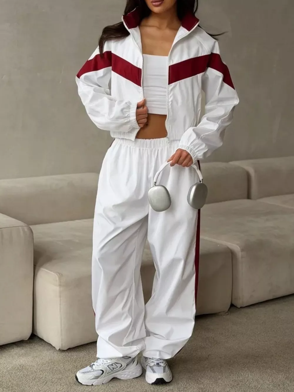 Color Block Zip Up Outerwear and Pants Set, image 16