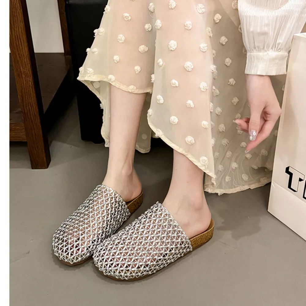 Woven Mesh Breathable Slip-on Sandals, image 8