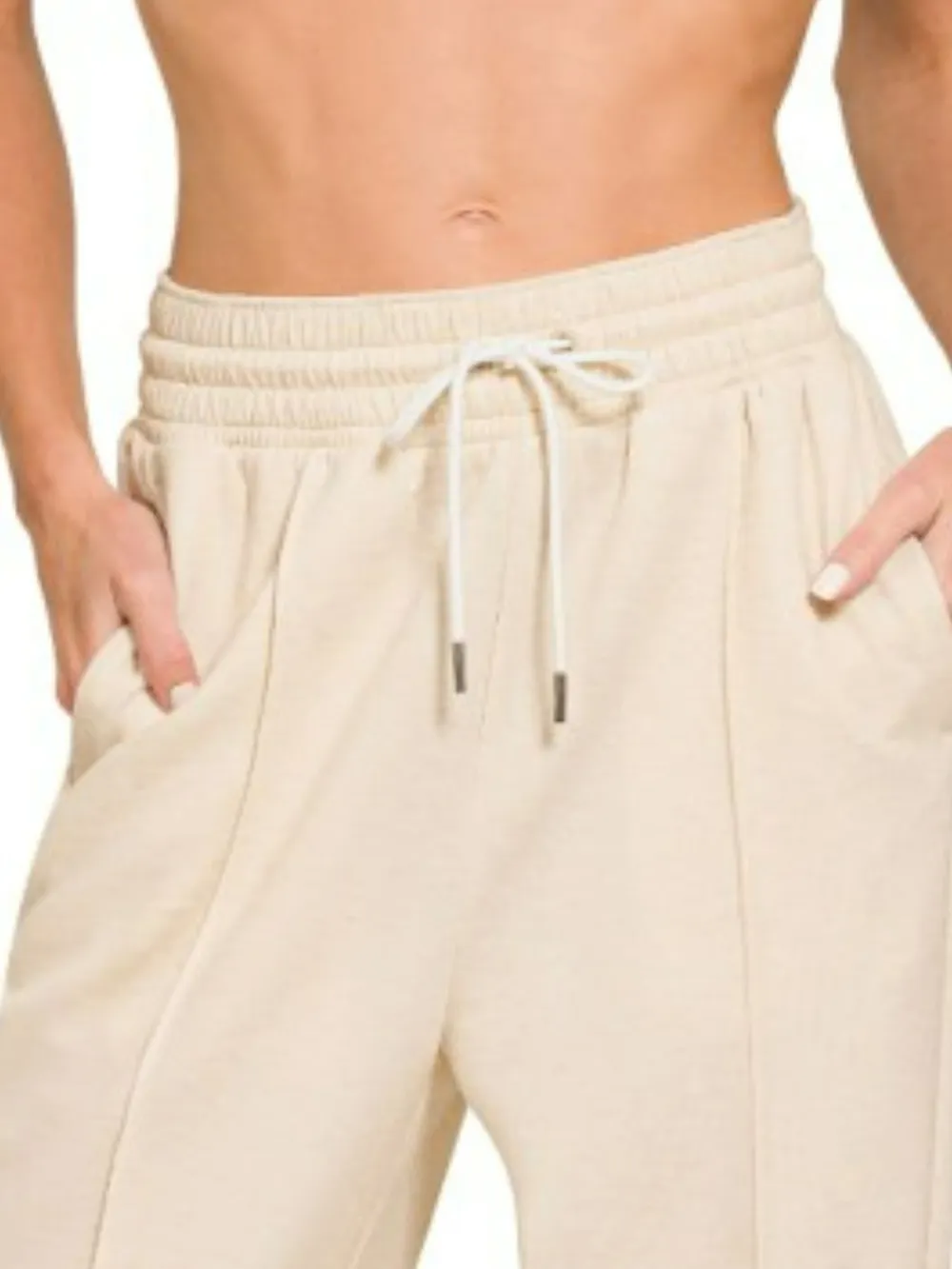 Drawstring Scuba Sweatpants with Pockets, image 3