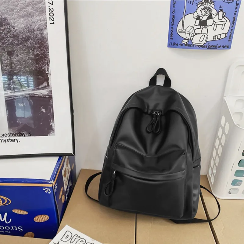 PU Leather Zip Backpack Bag, image 2