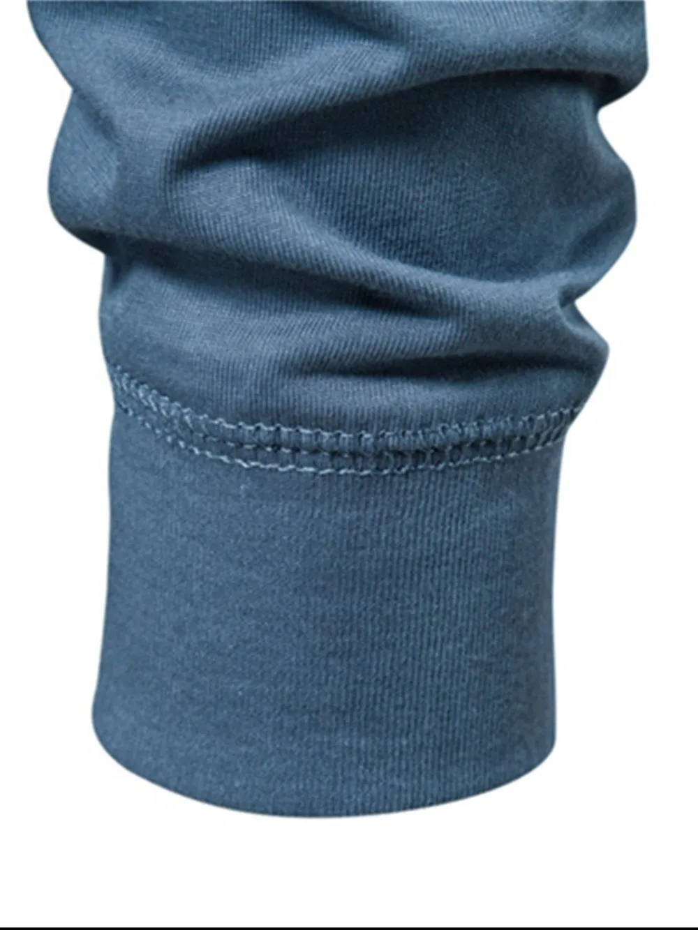 Men's Full Size Quarter Button Round Neck Long Sleeve T-Shirt Plus Size, image 8