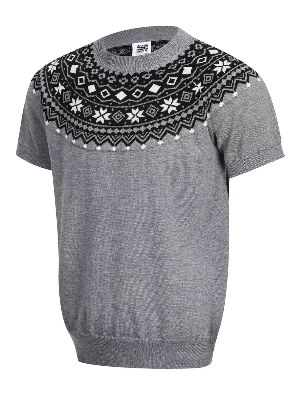 Men's Fair Isle Pattern Short Sleeve Sweater, image 2