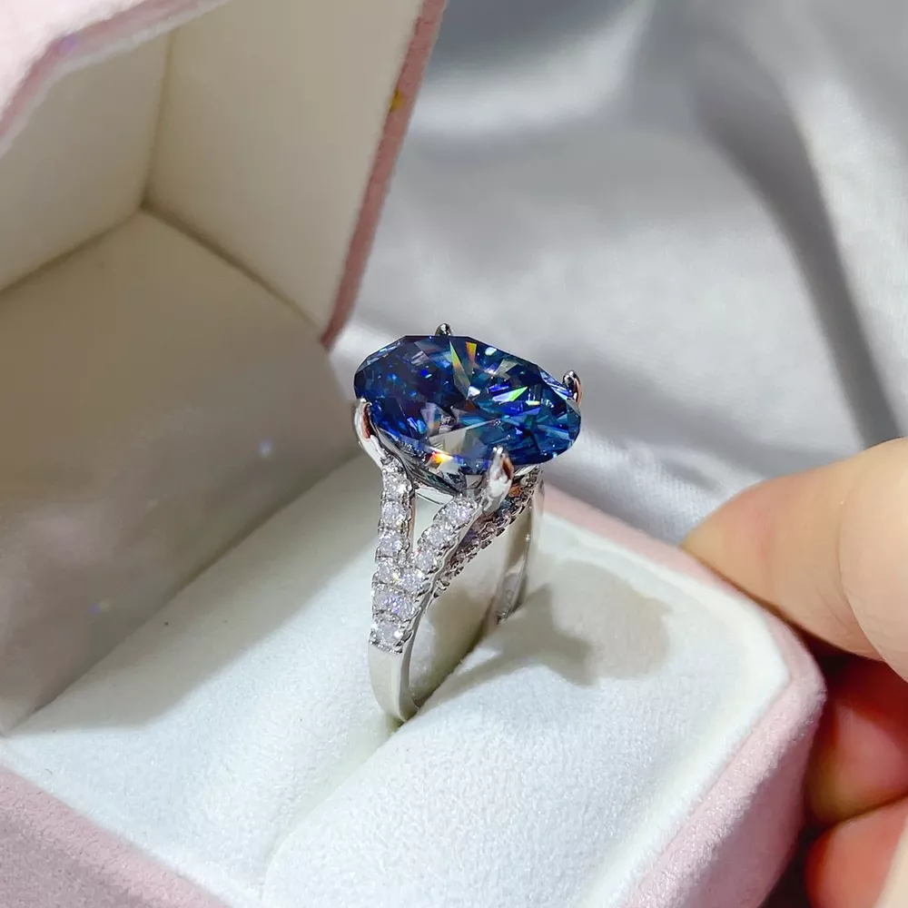 10 Carat Moissanite 925 Sterling Silver Ring, image 6