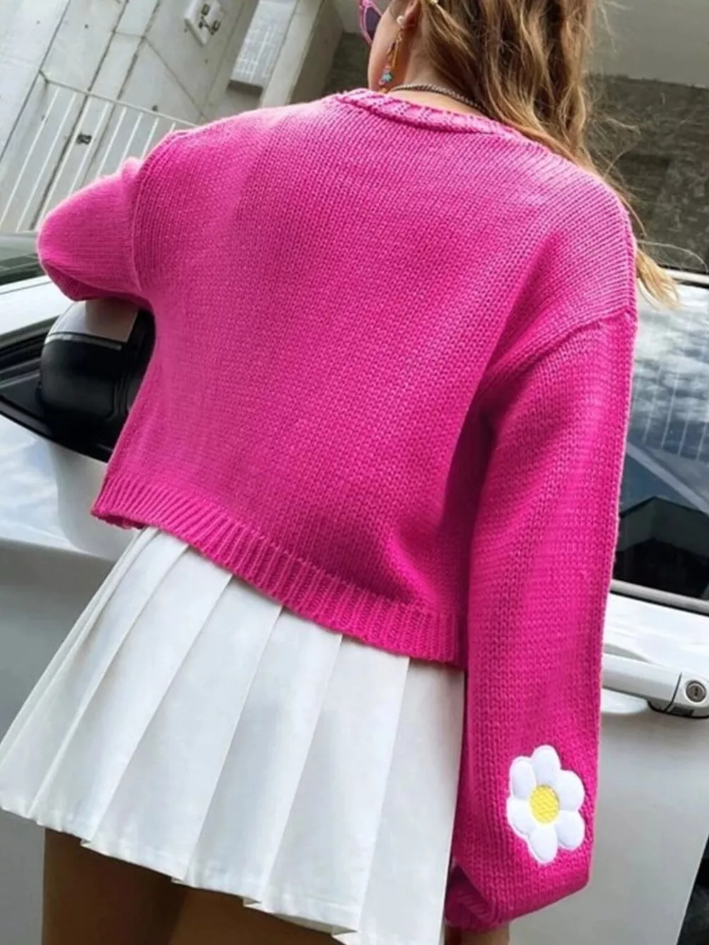 Floral Open Front Knit Cardigan, image 12
