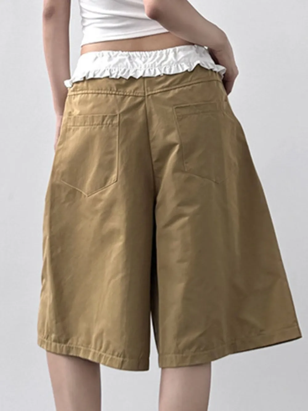 Contrast Waistband Wide-Leg Shorts, image 6