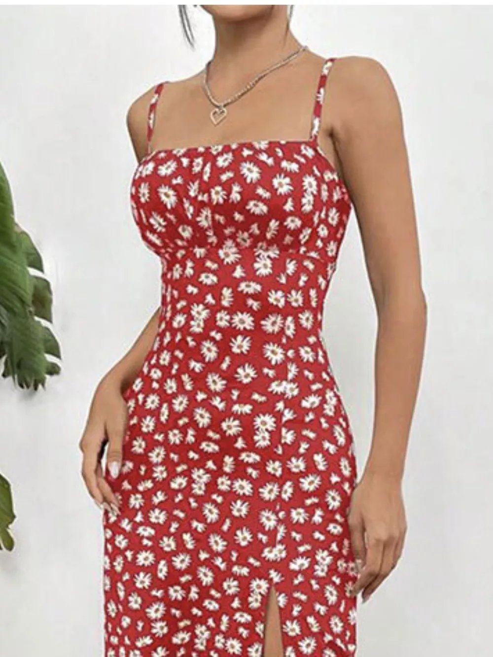 Slit Spaghetti Strap Midi Dress, image 15