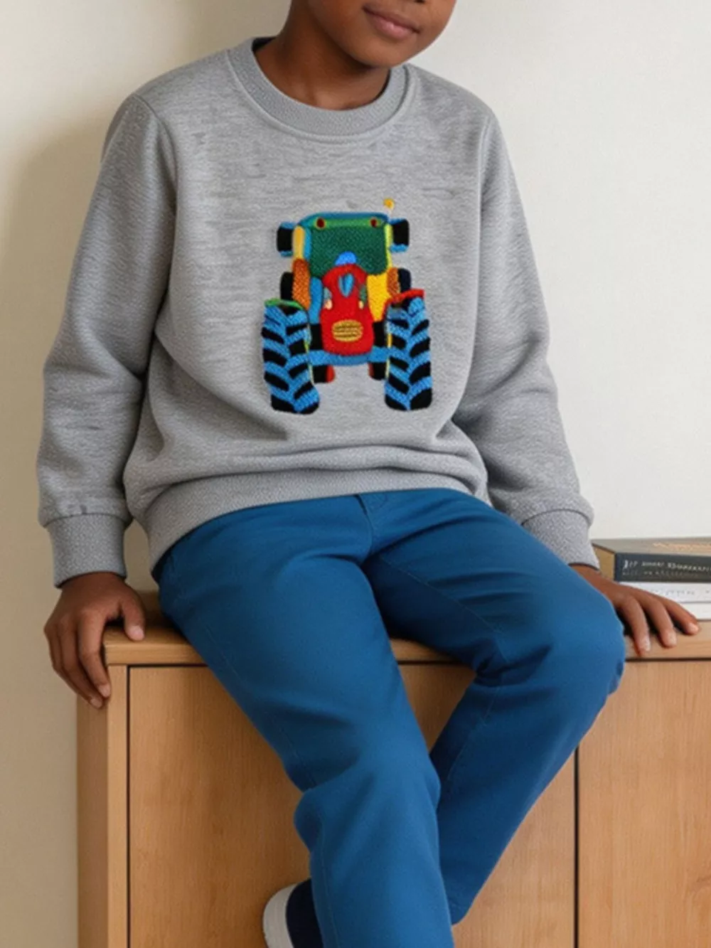 Children's Tractor Crew Neck Sweatshirt, image 3