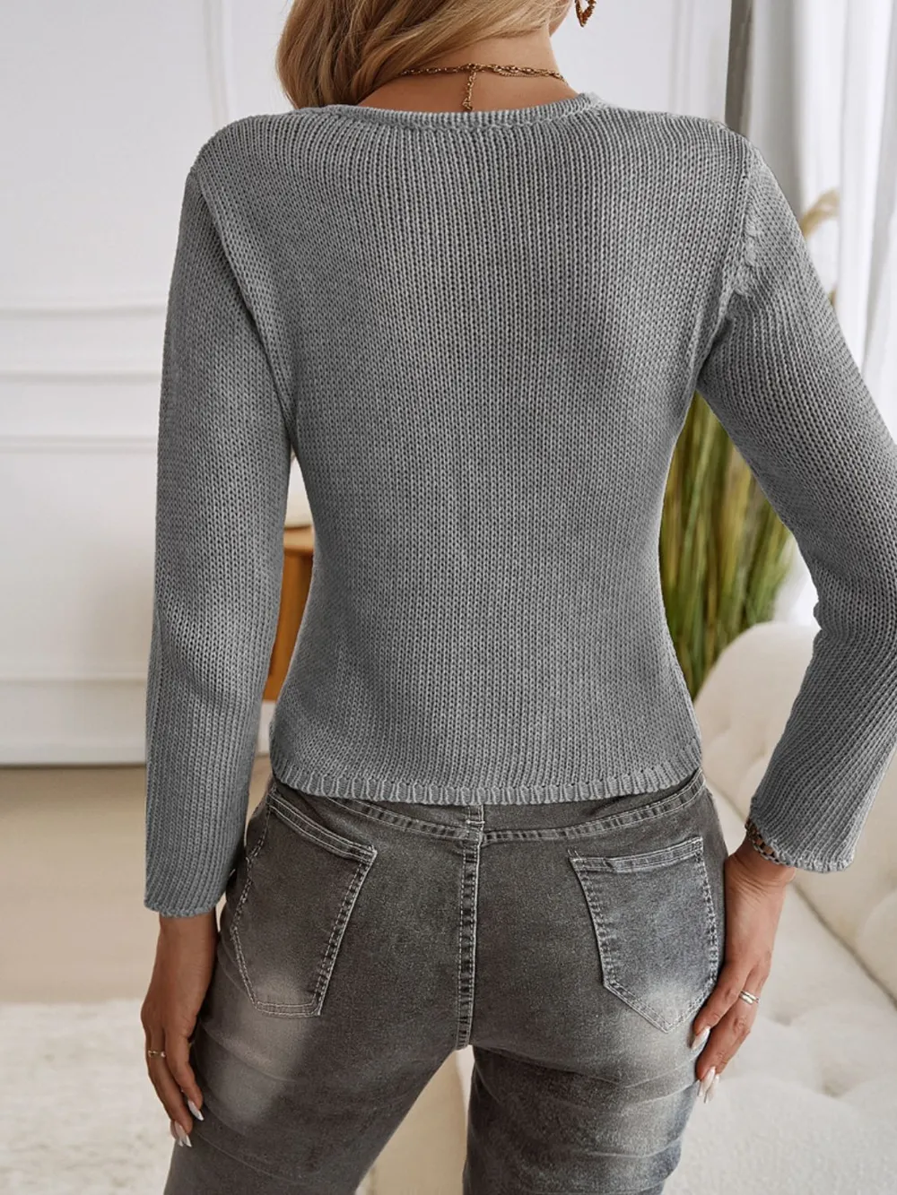 Long Sleeve Cropped Cardigan, image 12
