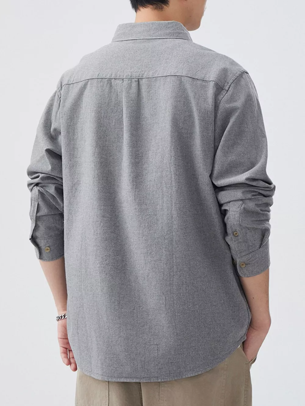 Men's Plus Size Button Up Long Sleeve Shirt, image 3