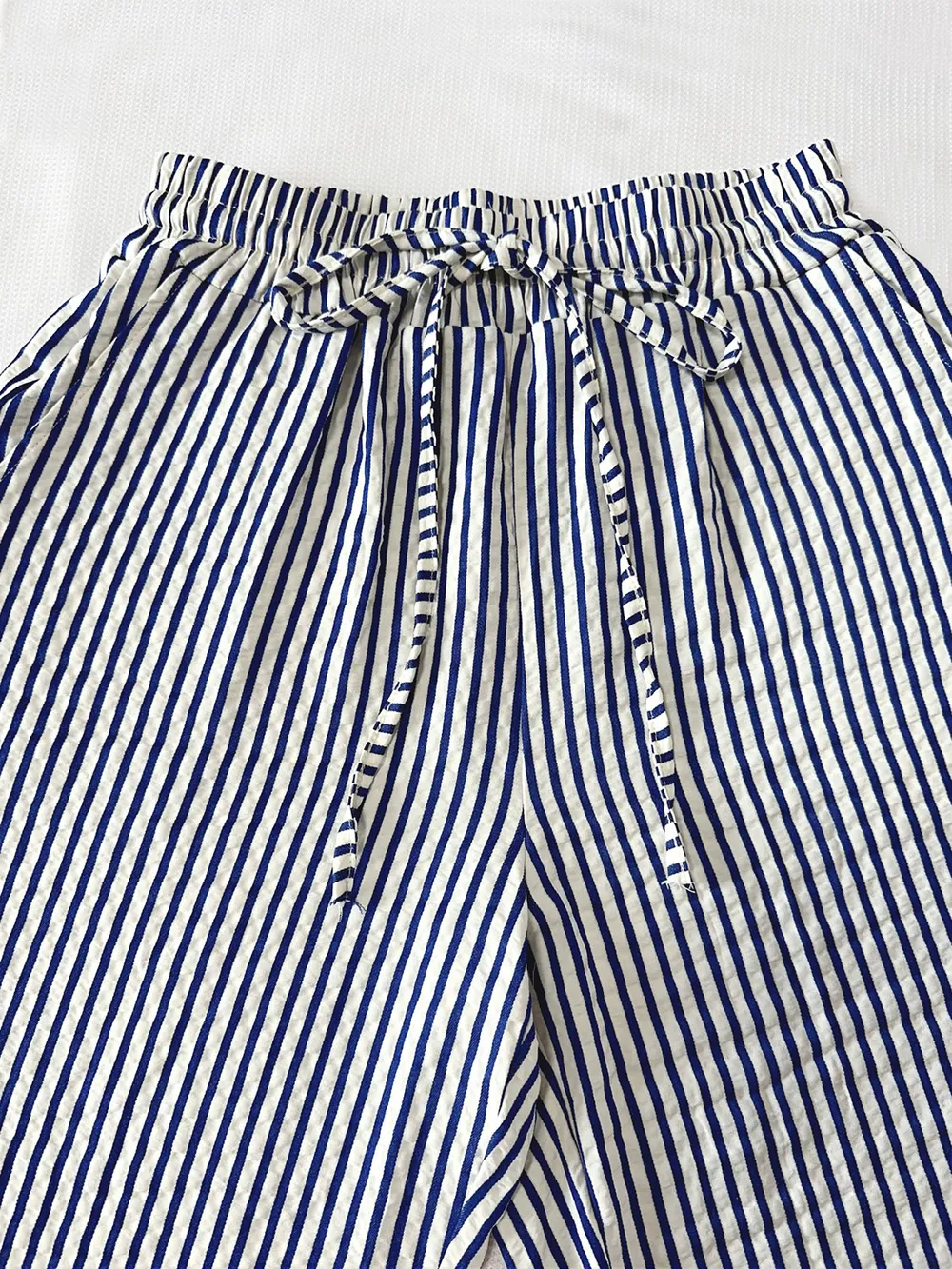 Drawstring Striped Elastic Waist Pants, image 10