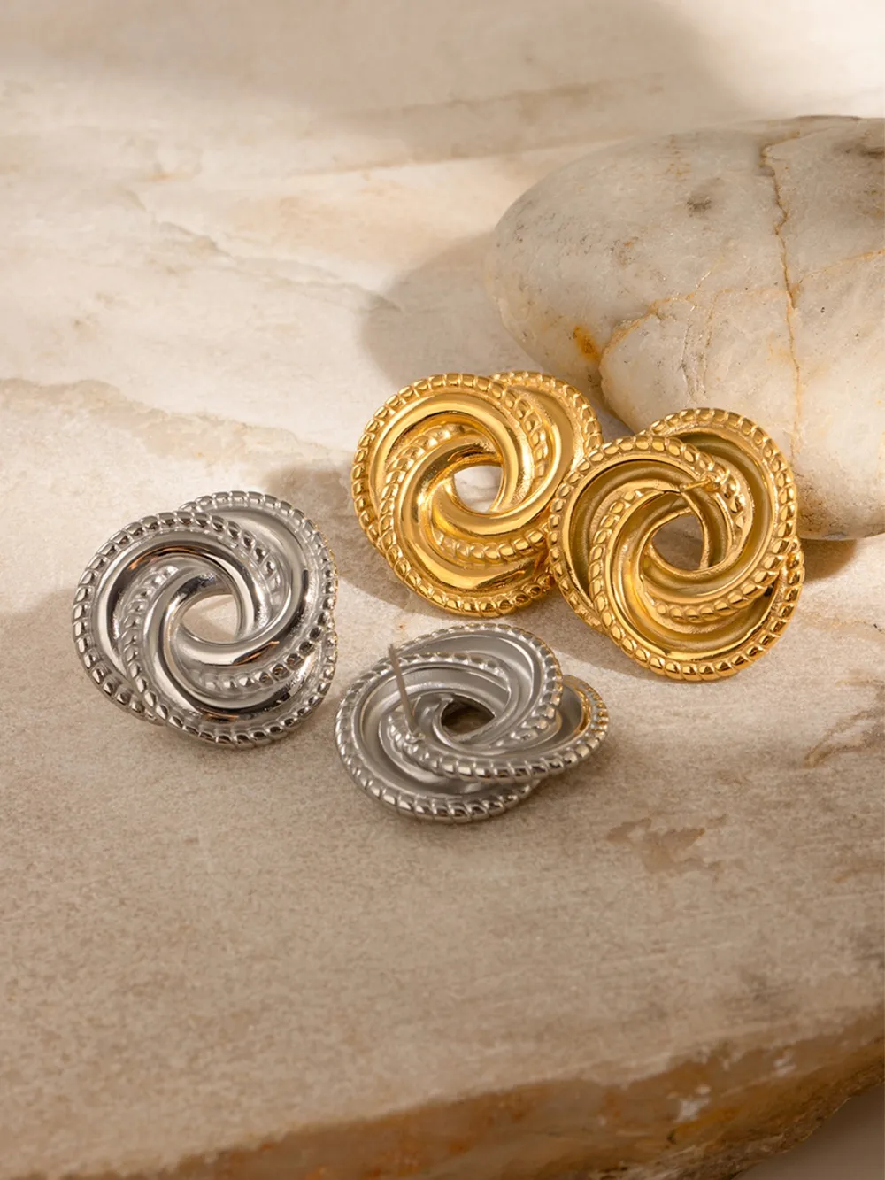 Stainless Steel Volution Stud Earrings, image 13