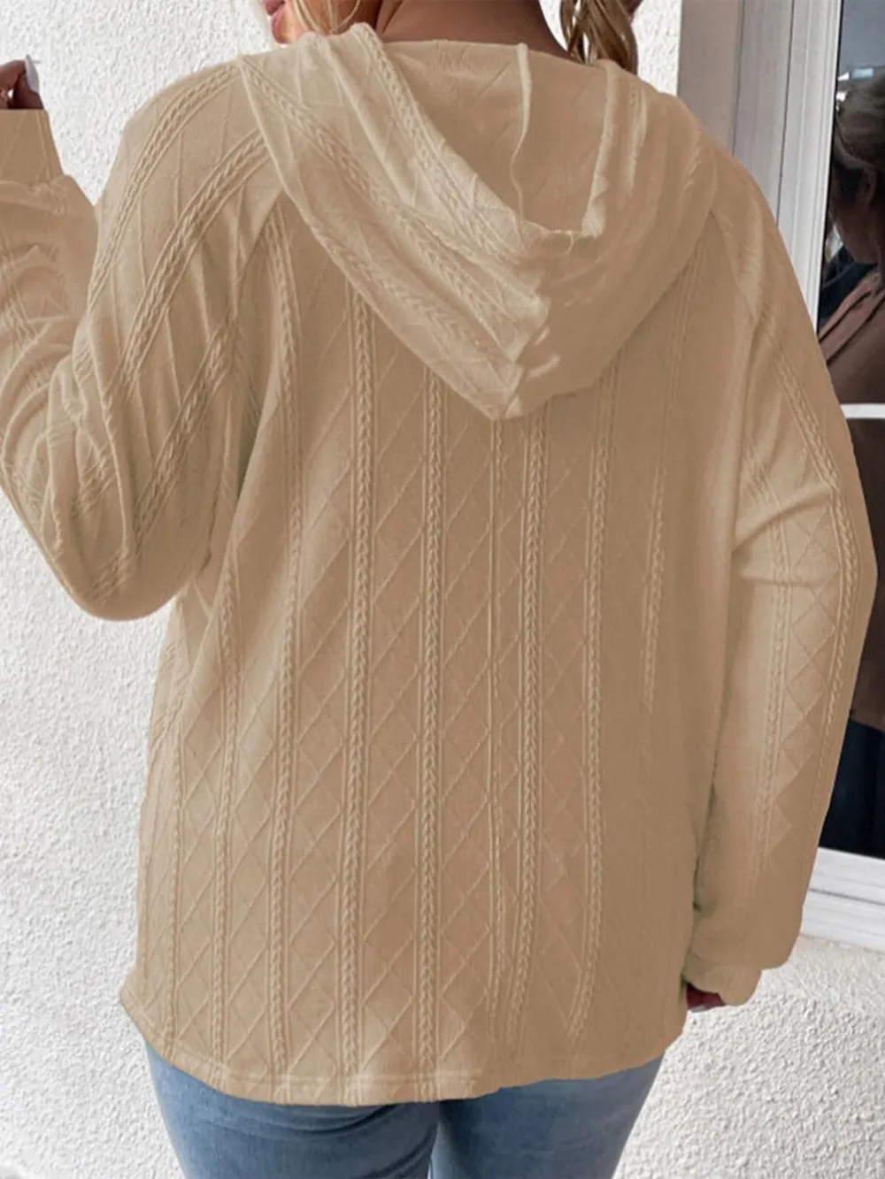 Full Size Drawstring Long Sleeve Hoodie, image 3