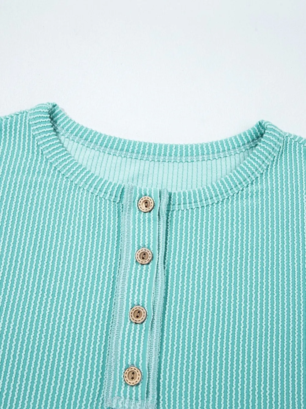 Color Block Ribbed Knit Henley Sweatshirt, image 8