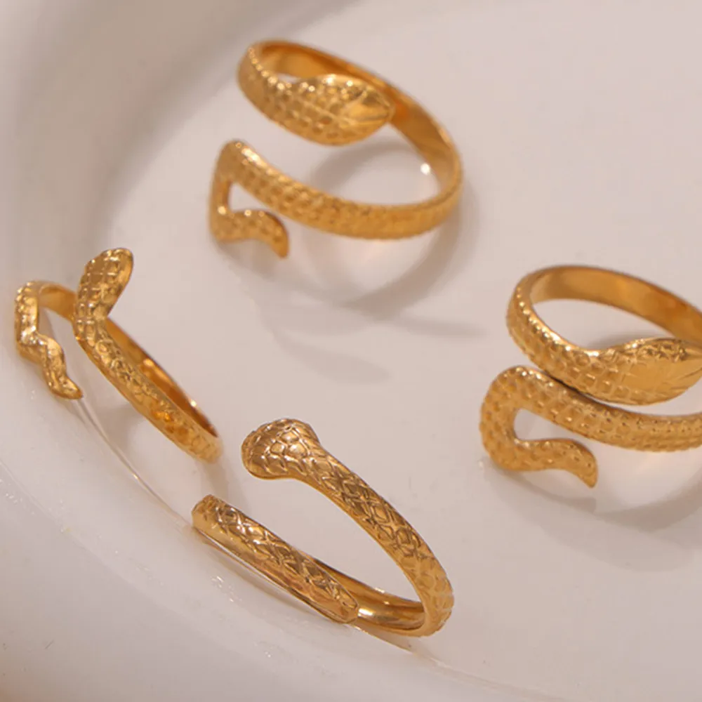 Titanium Steel Snake Shape Bypass Ring, image 10