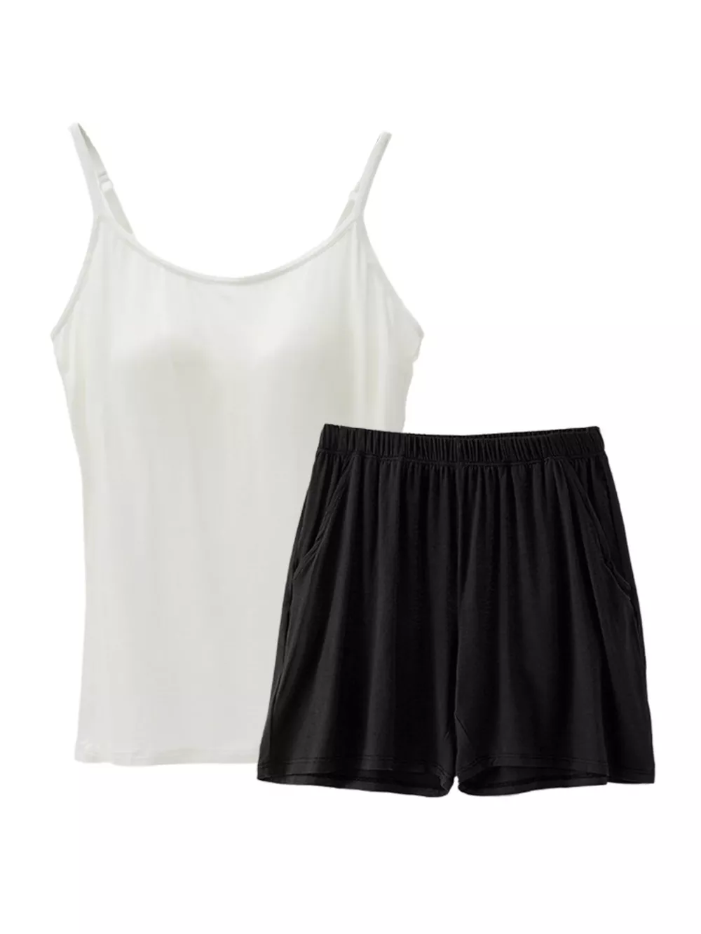 Plus Size Modal Adjustable Strap Padded Cami and Shorts Set, image 7