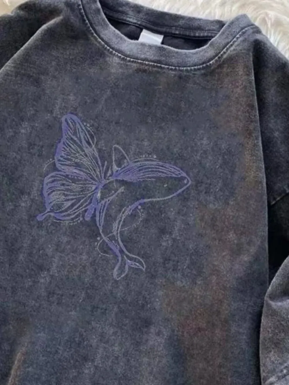 Men's Full Size Butterfly Round Neck T-Shirt Plus Size, image 2