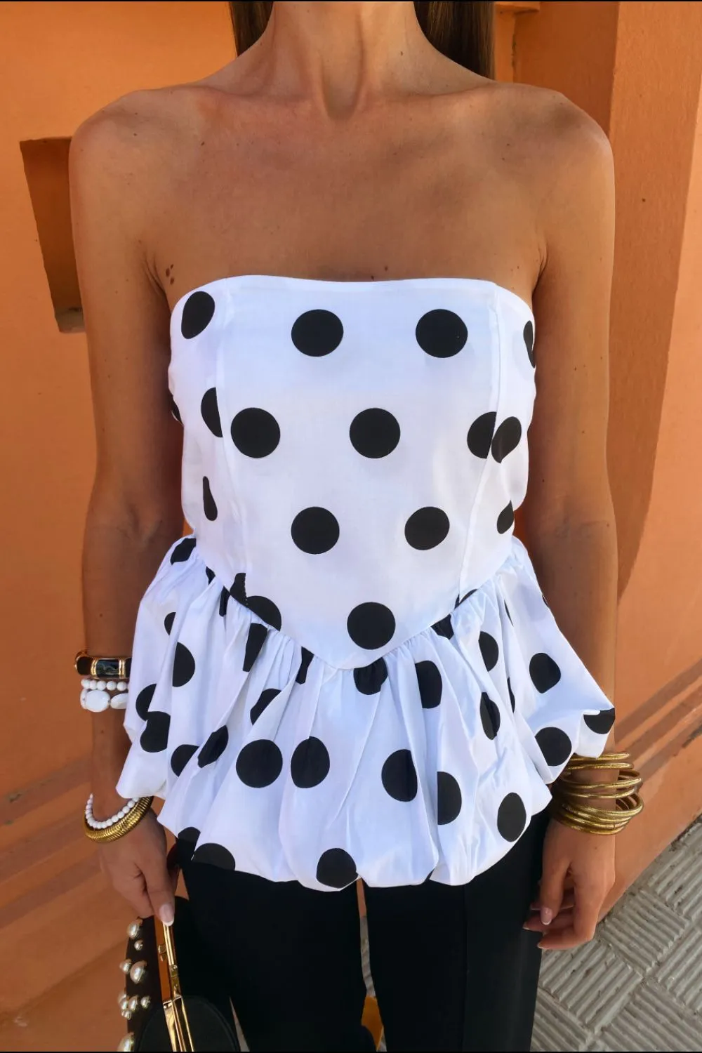 Smocked Back Bubble Hem Tube Top, image 7