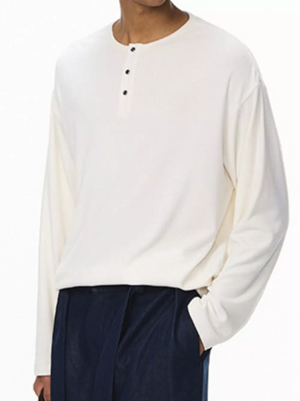 Men's Long Sleeve Henley T-Shirt, image 7