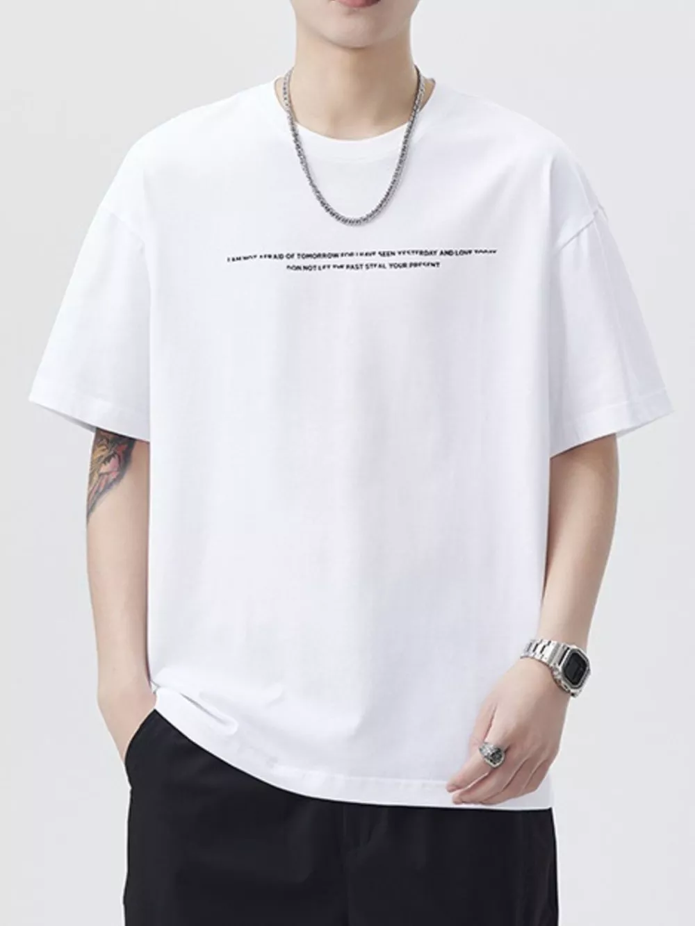 Men's Plus Size Round Neck Short Sleeve T-Shirt, image 4