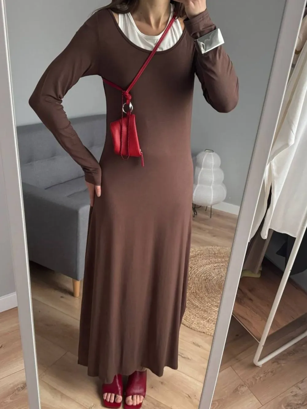 Contrast Long Sleeve Maxi Dress, image 9