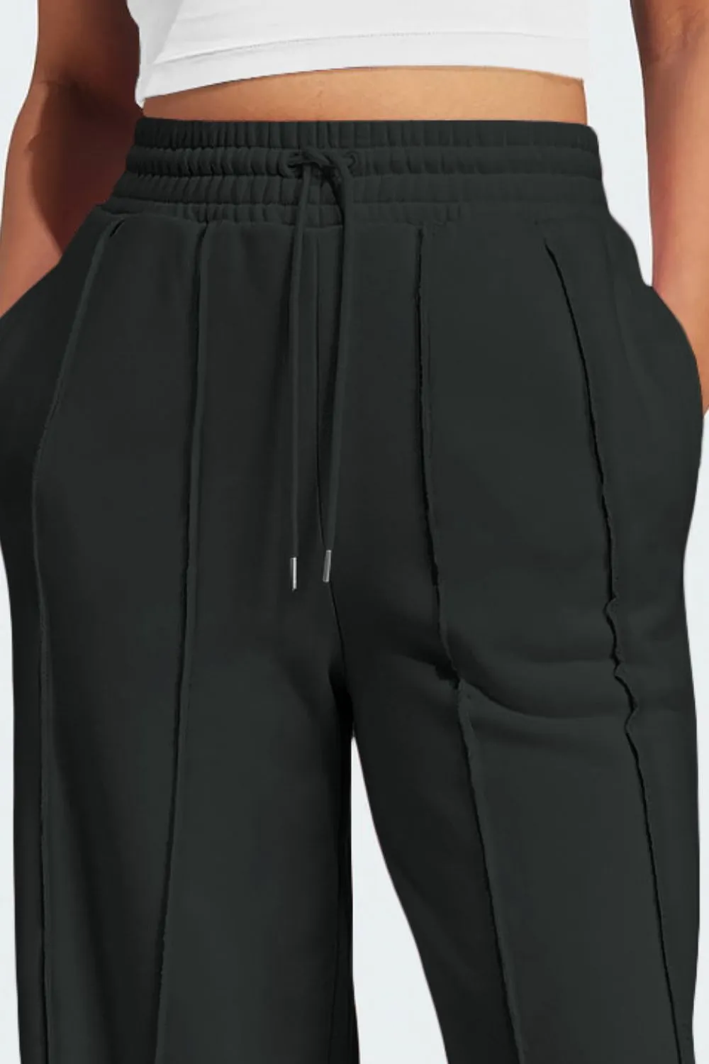Drawstring Wide Leg Active Pants, image 6