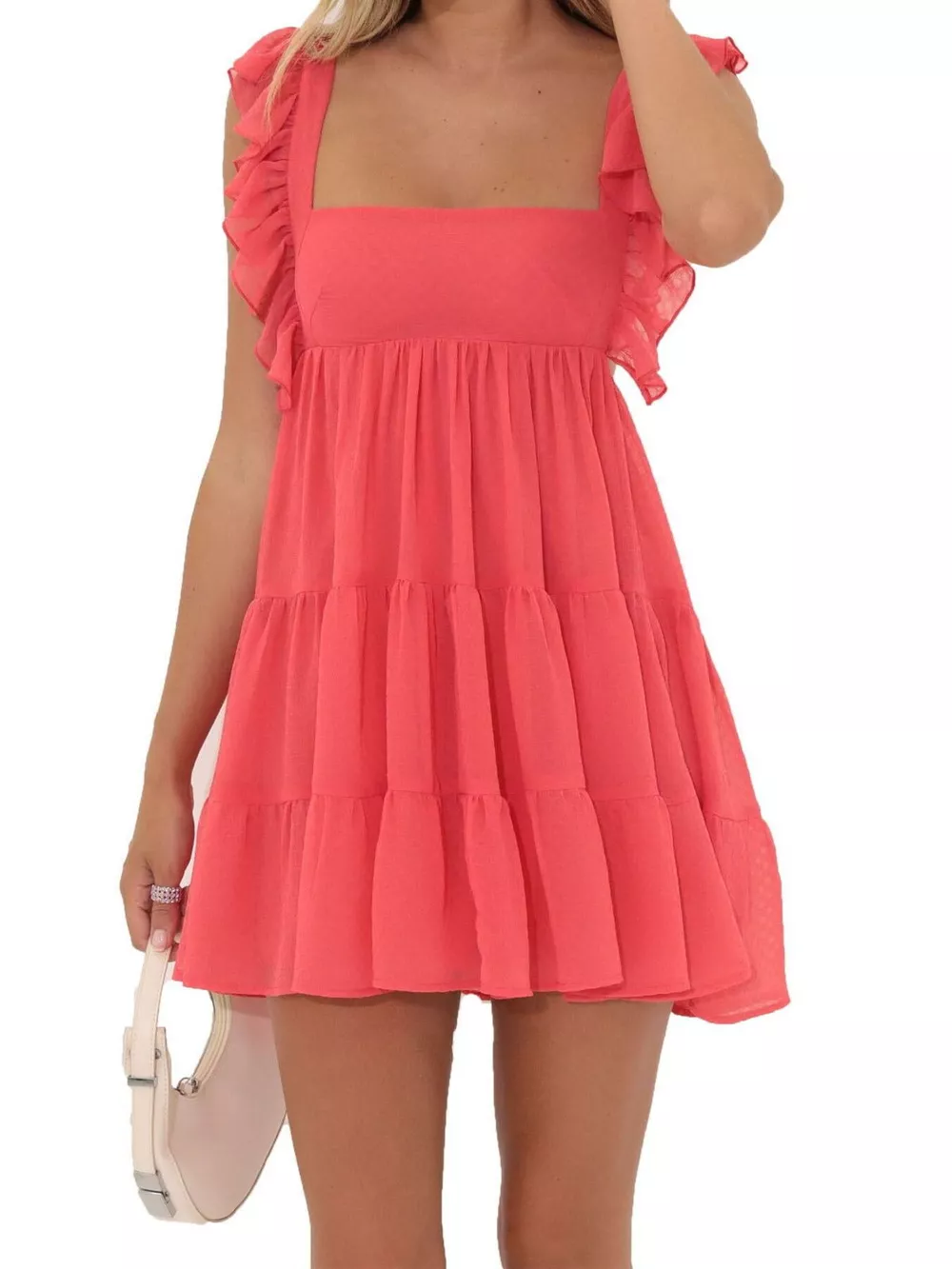 Ruffled Square Neck Tiered Dress, image 7