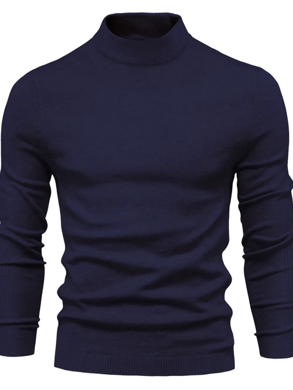 Men's Mock Neck Long Sleeve Sweater, image 11