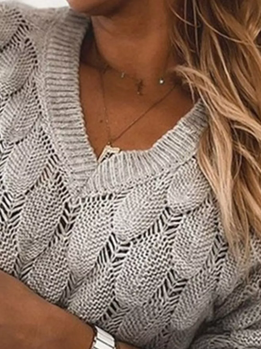 V-Neck Knitted Sweater, image 6