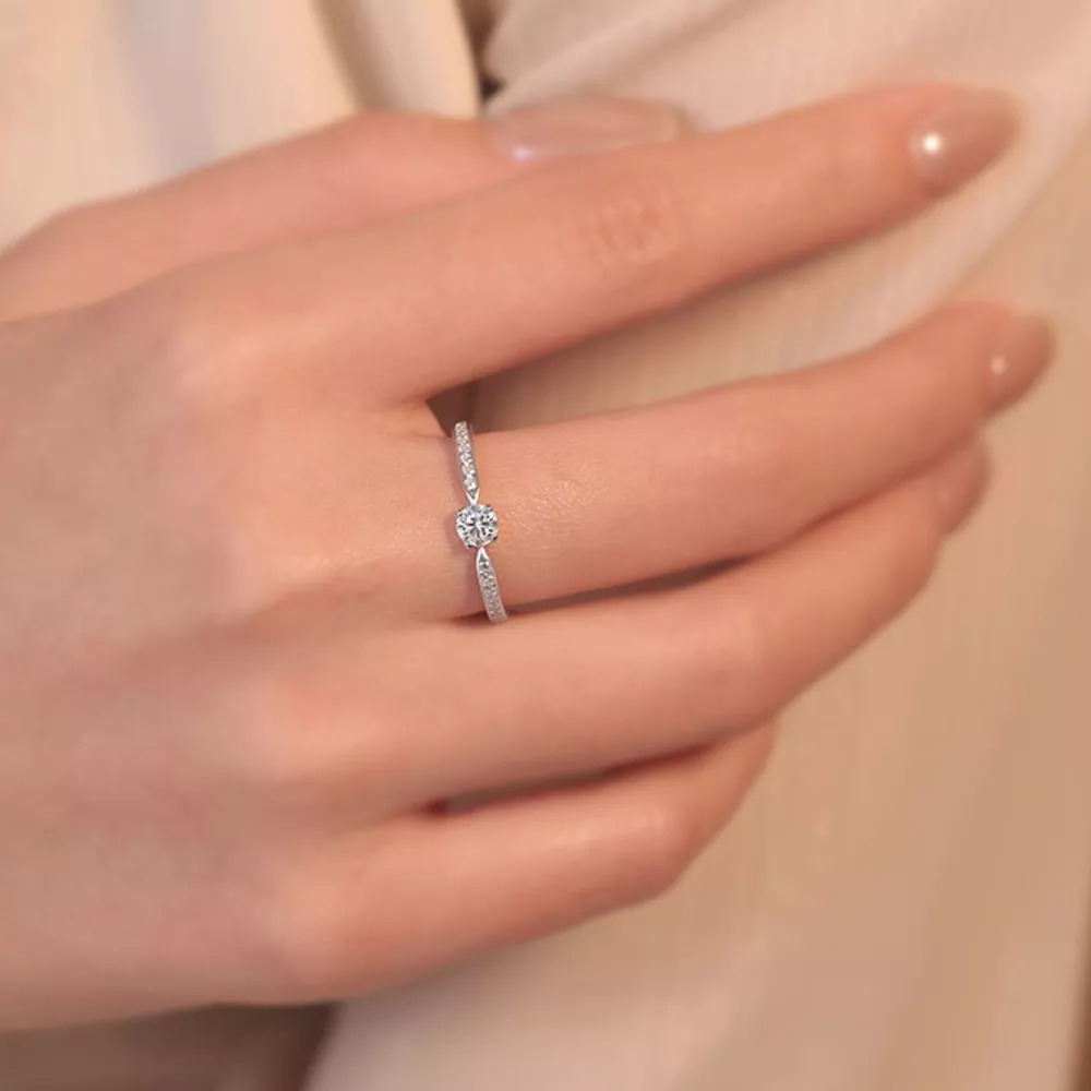 1 Carat 925 Sterling Silver Moissanite Ring, image 4