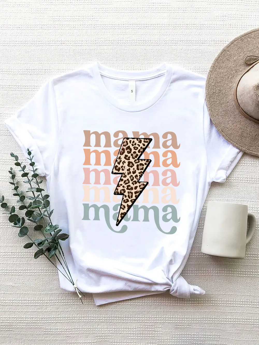 MAMA Round Neck Short Sleeve T-Shirt, image 10