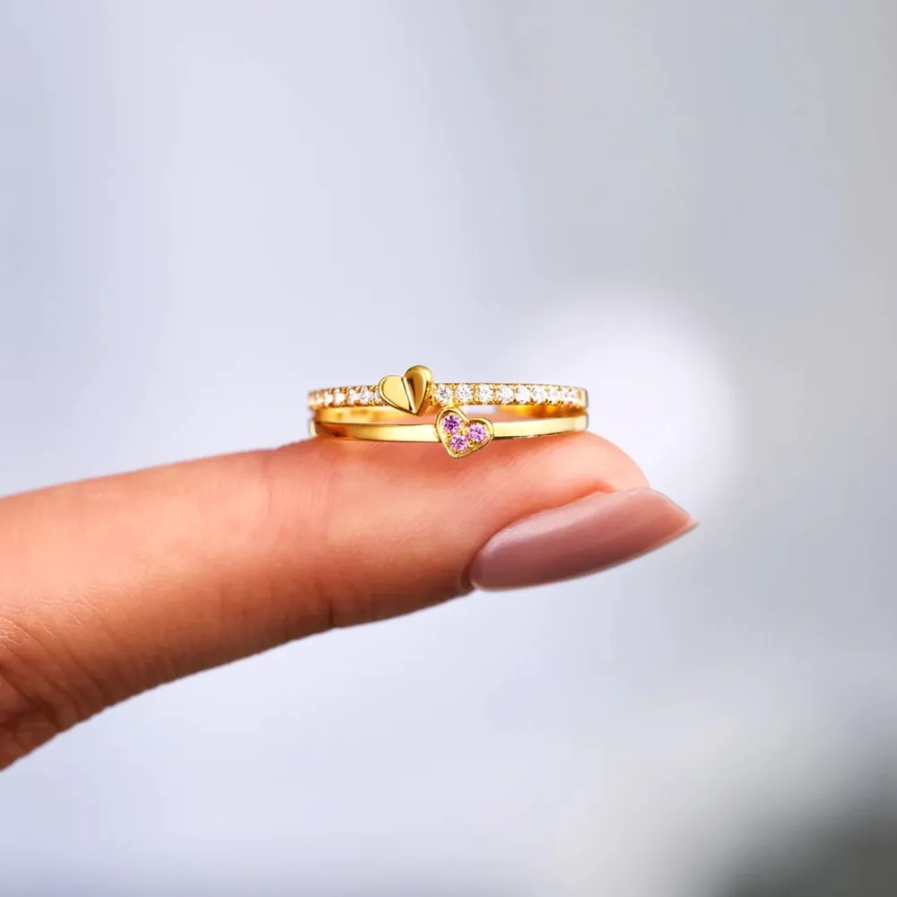 18K Gold-Plated 925 Sterling Silver Double-Layered Ring, image 5
