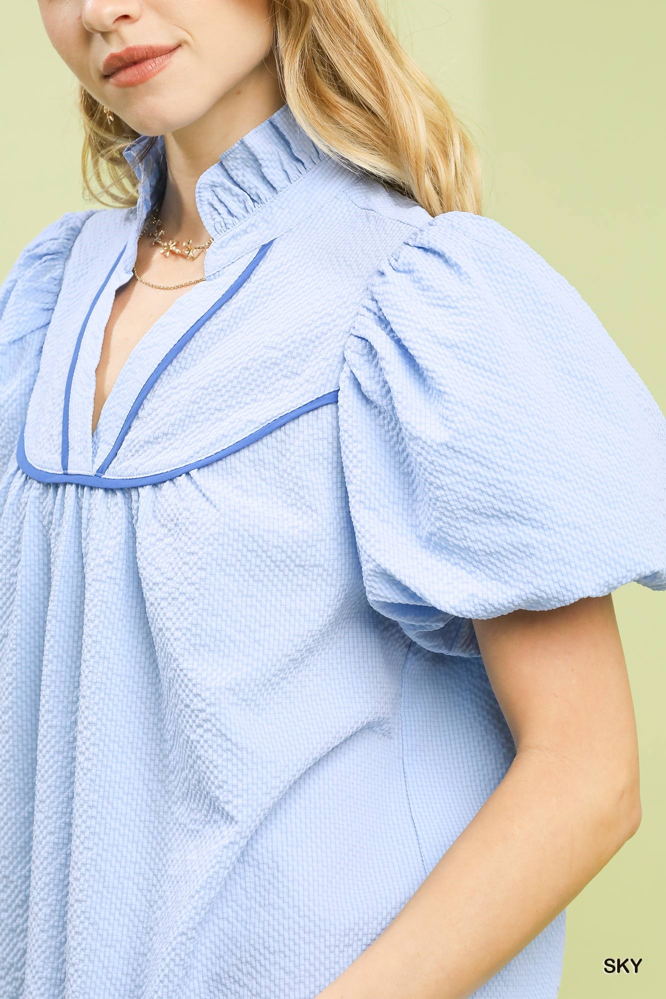 Textured Puff Sleeve Blouse, image 5
