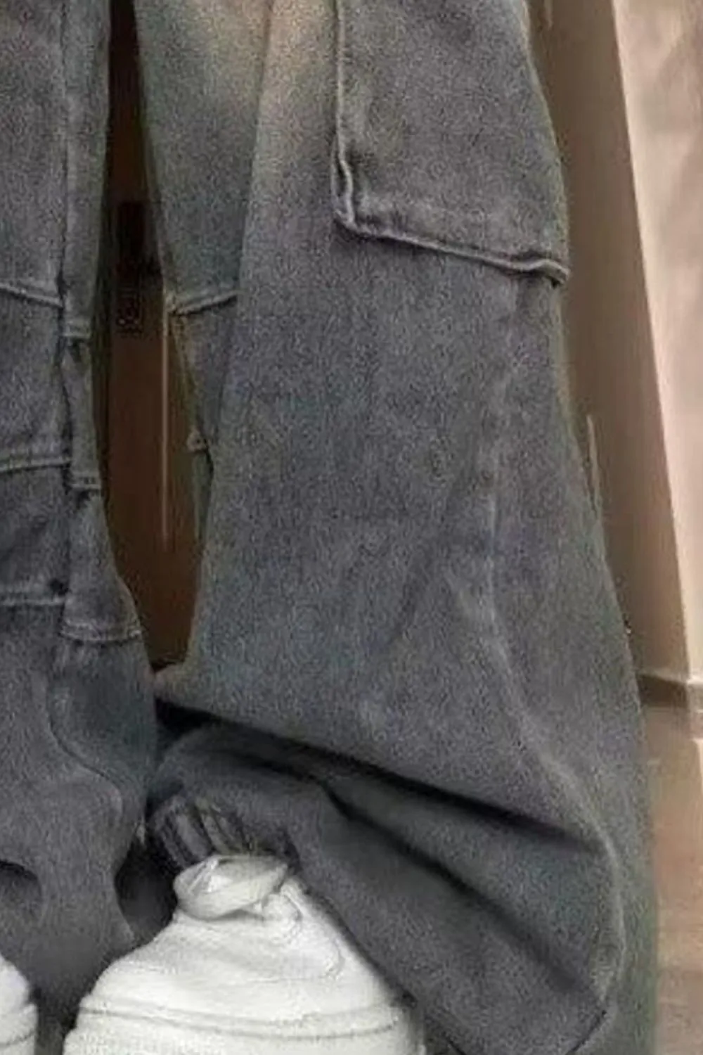 Men's Plus Size Wide Leg Cargo Jeans, image 2