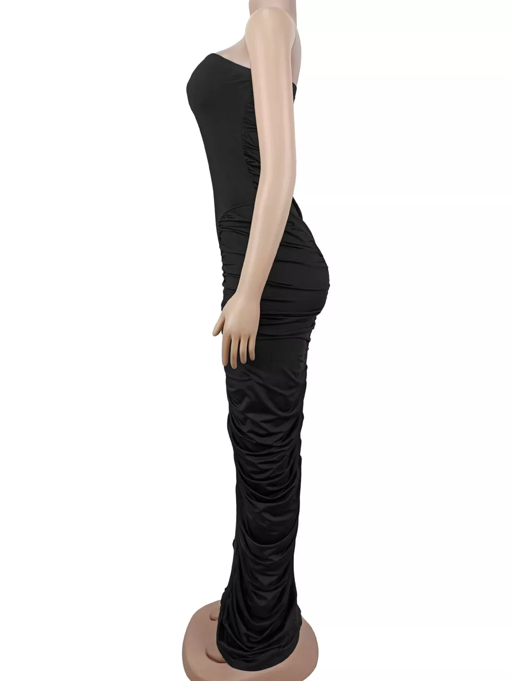 Strapless Ruched Bodycon Maxi Dress, image 5