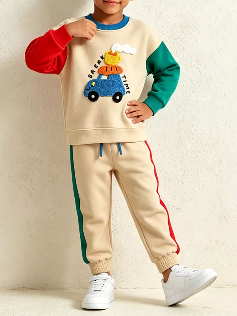 Children's Car Applique Sweatshirt and Jogger Set, image 2