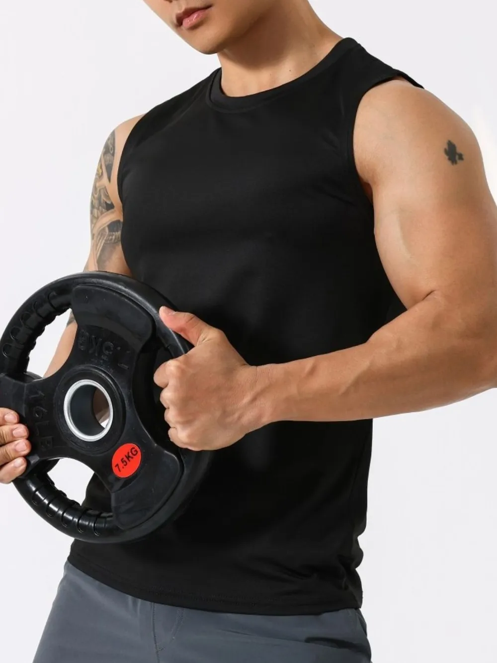 Men's Plus Size Round Neck Active Tank