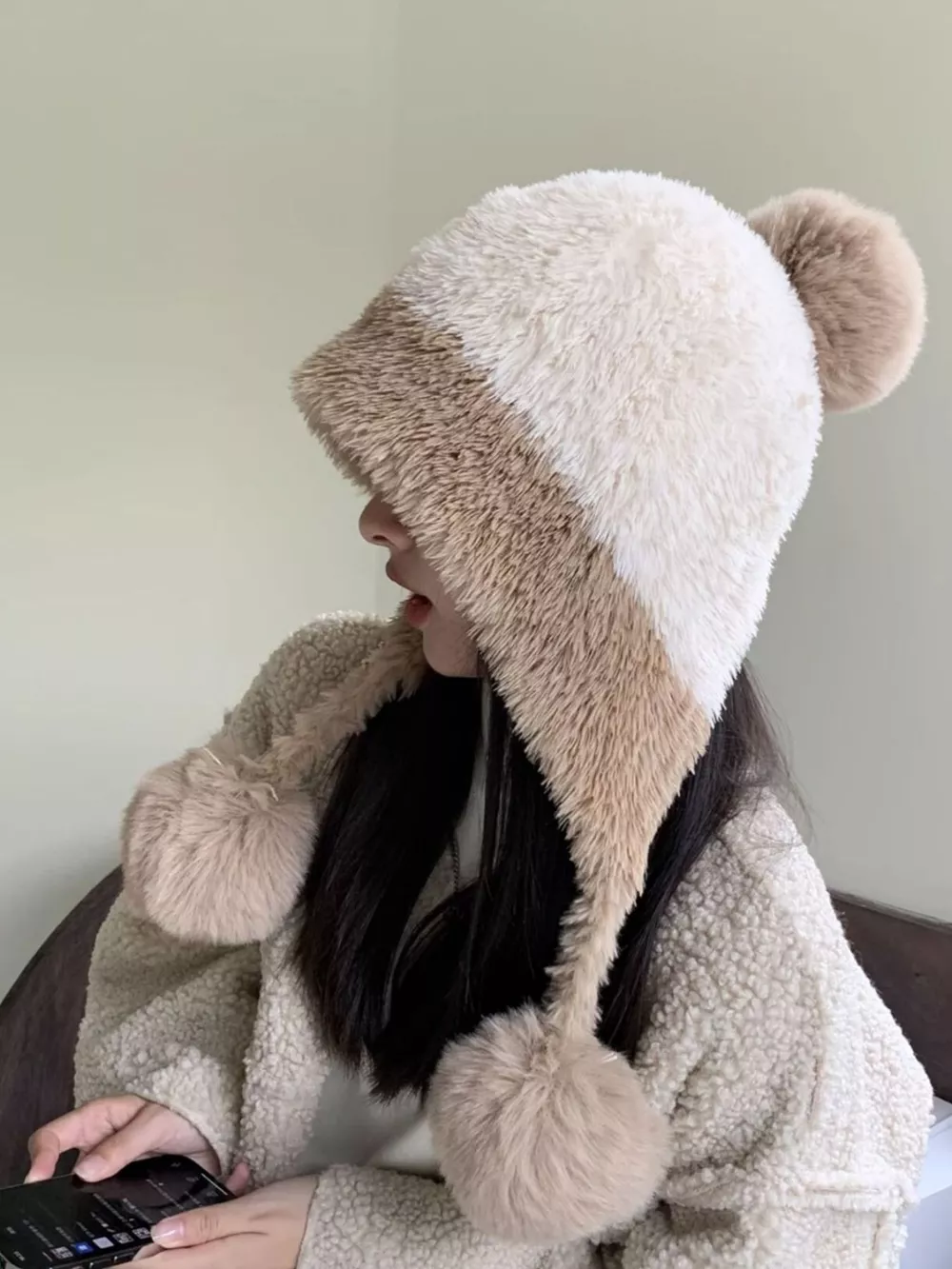 Plush Pom-pom Hat, image 4