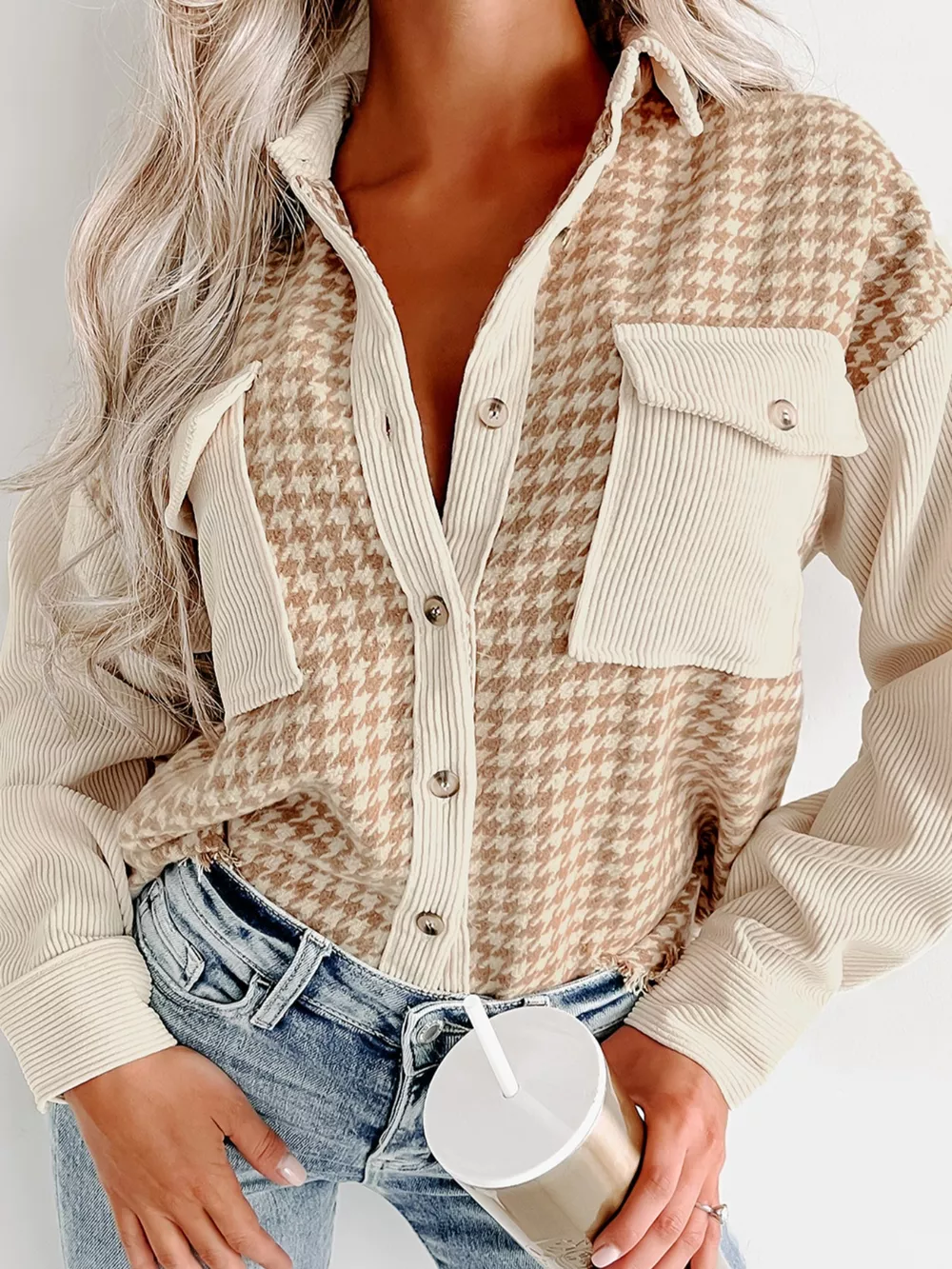 Houndstooth Button-Down Jacket, image 6