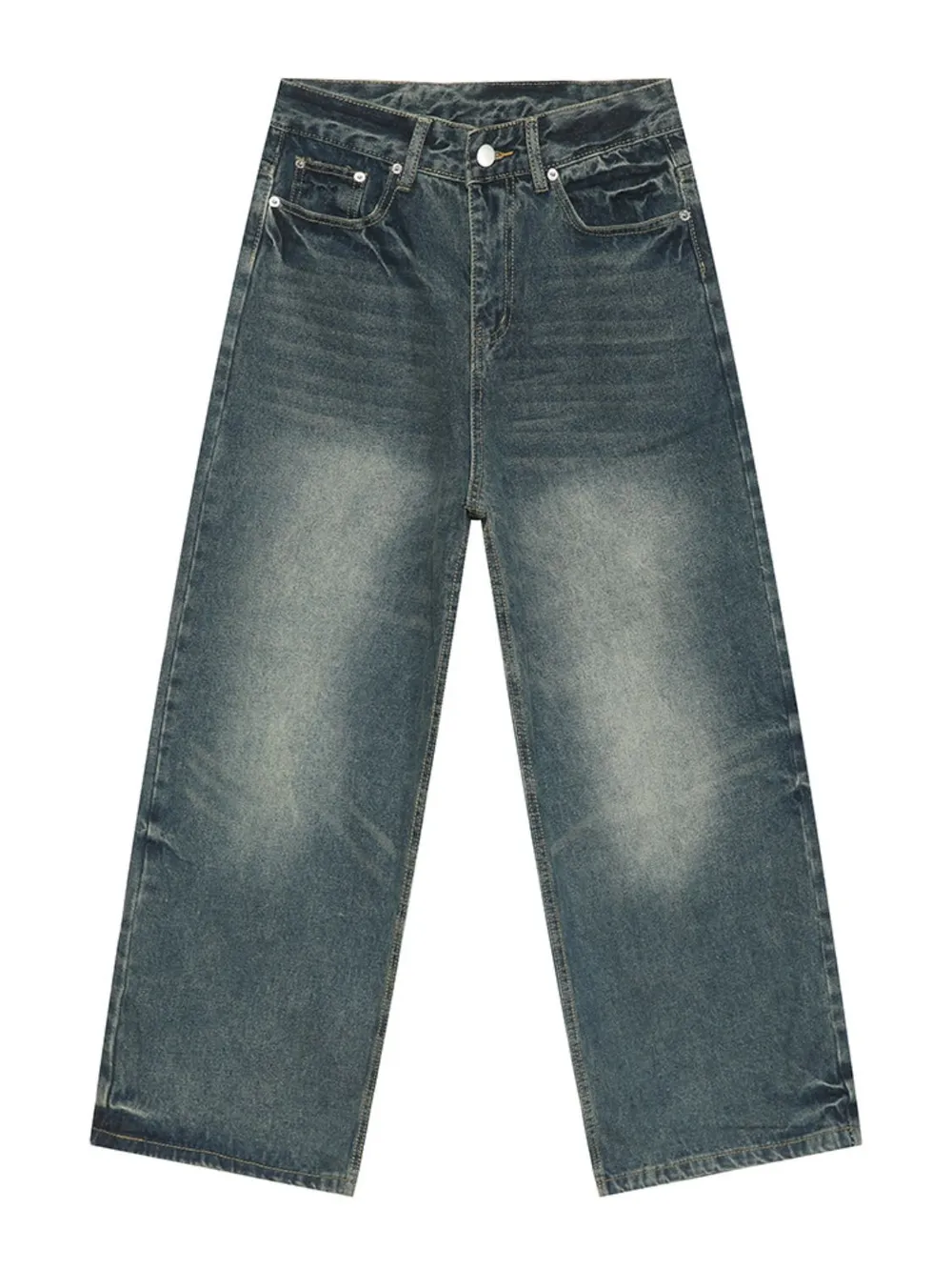 Men's Washed Wide Leg Jeans, image 6
