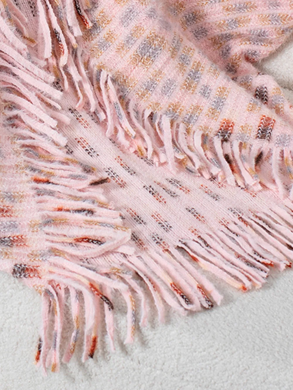 Fringe Open Front Half Sleeve Poncho, image 8
