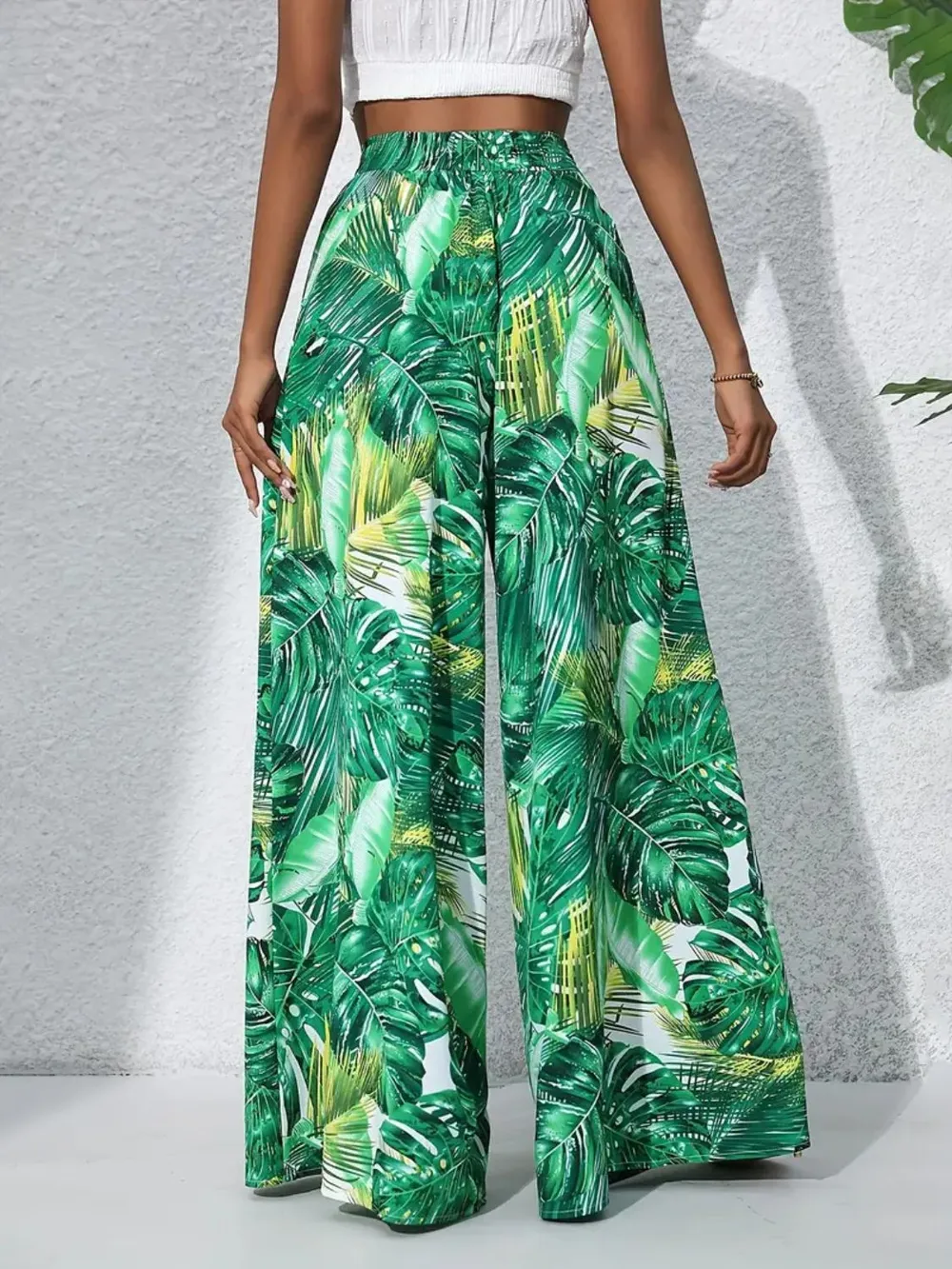Printed High Waist Wide Leg Pants, image 9