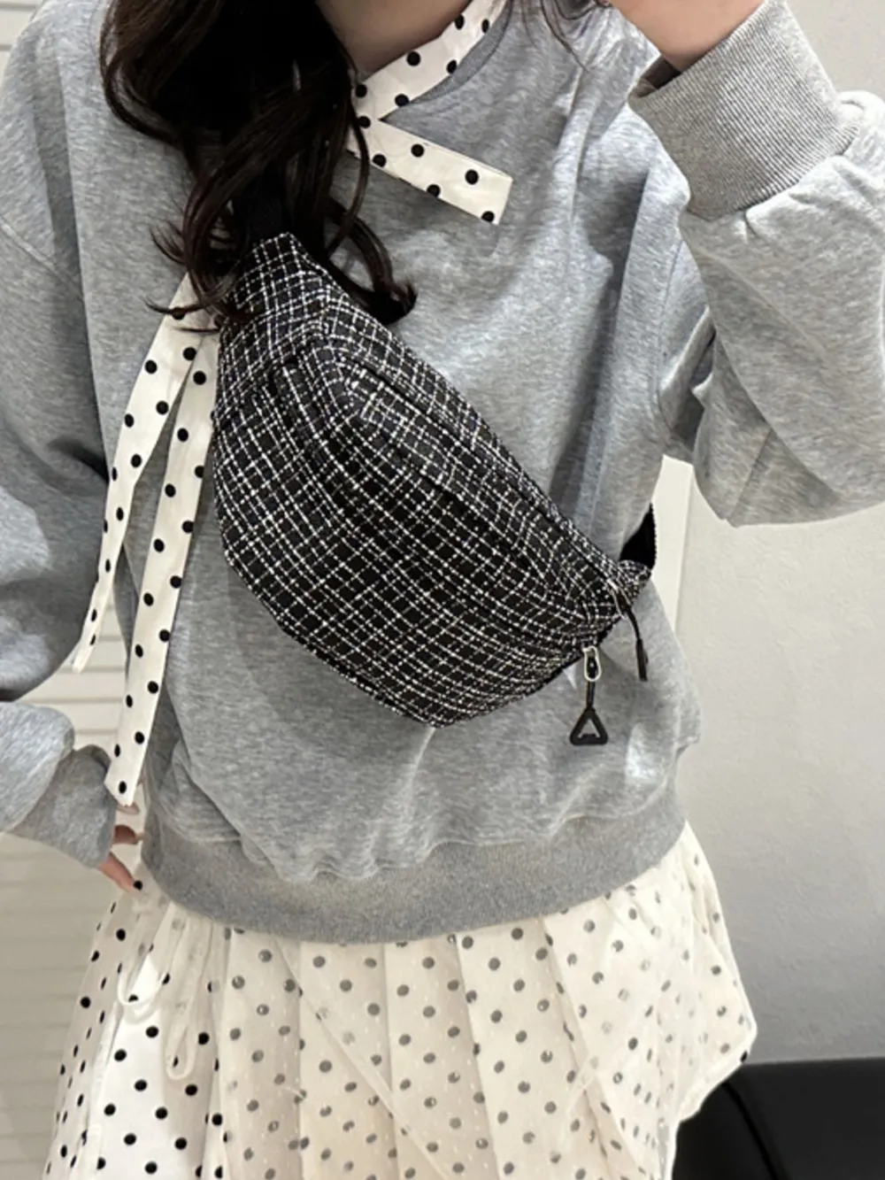 Plaid Pattern Crossbody Bag, image 2
