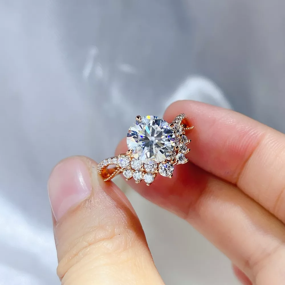 3 Carat 925 Sterling Silver Moissanite Ring, image 2