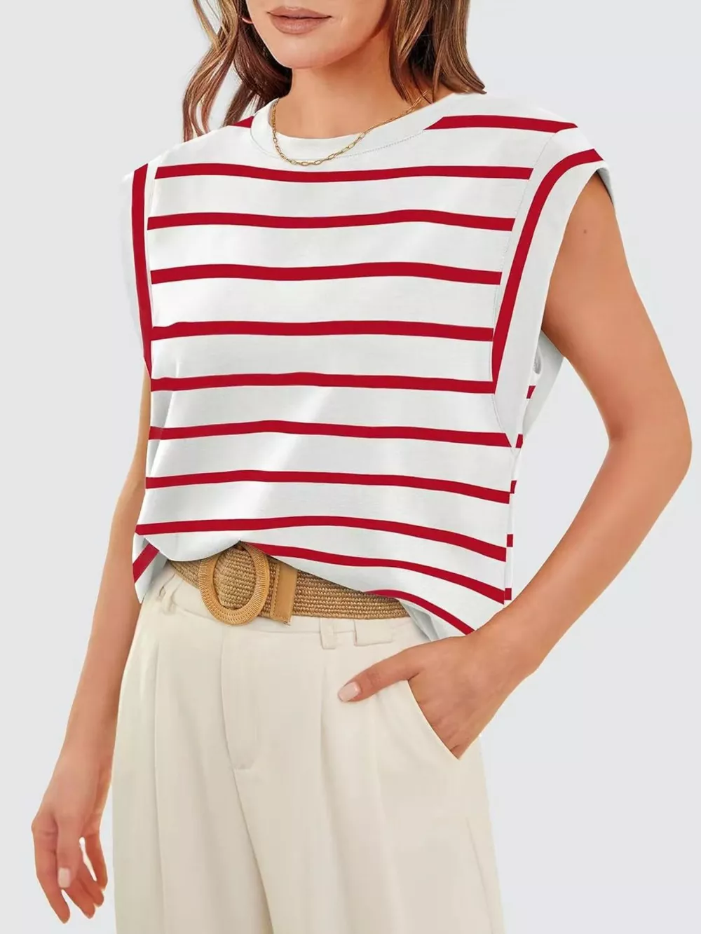 Striped Round Neck Tank, image 12