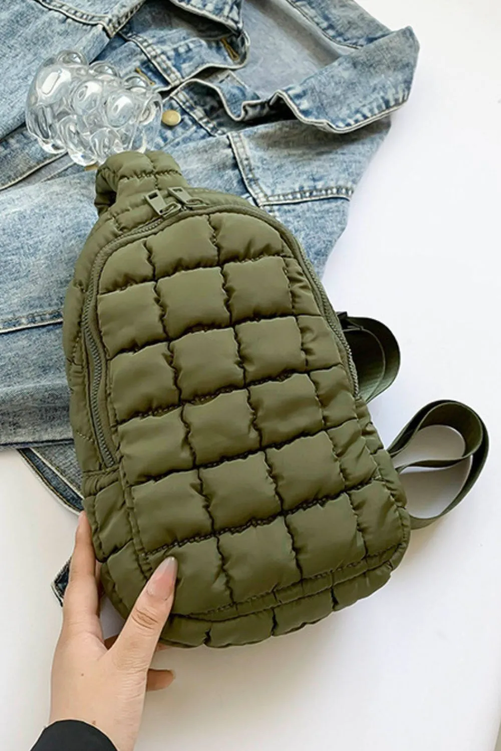 Quilted Nylon Crossbody Bag, image 2