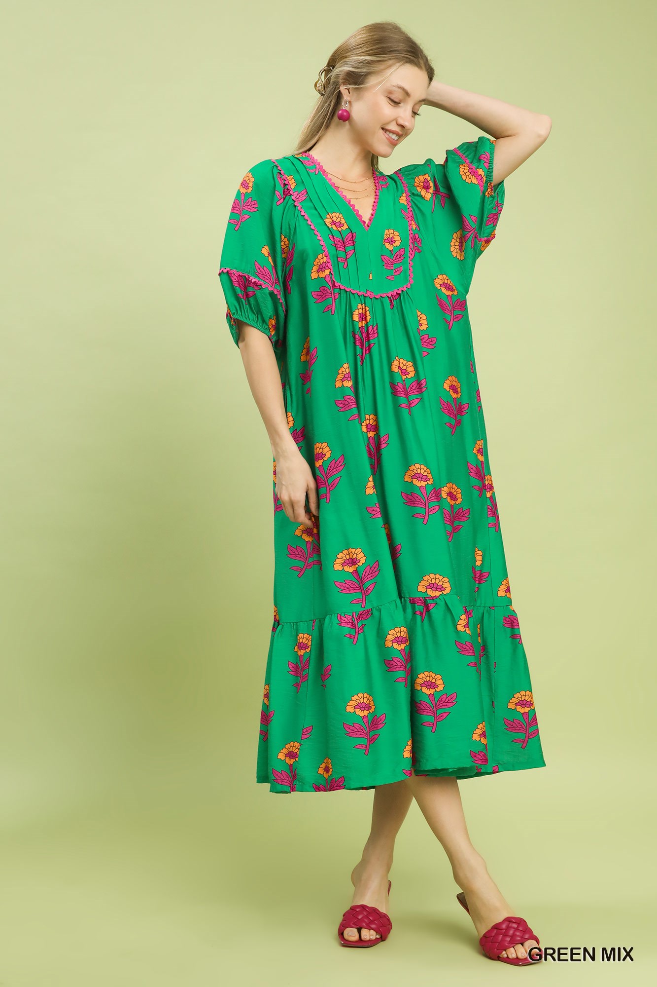 Floral Print Midi Dress, image 4