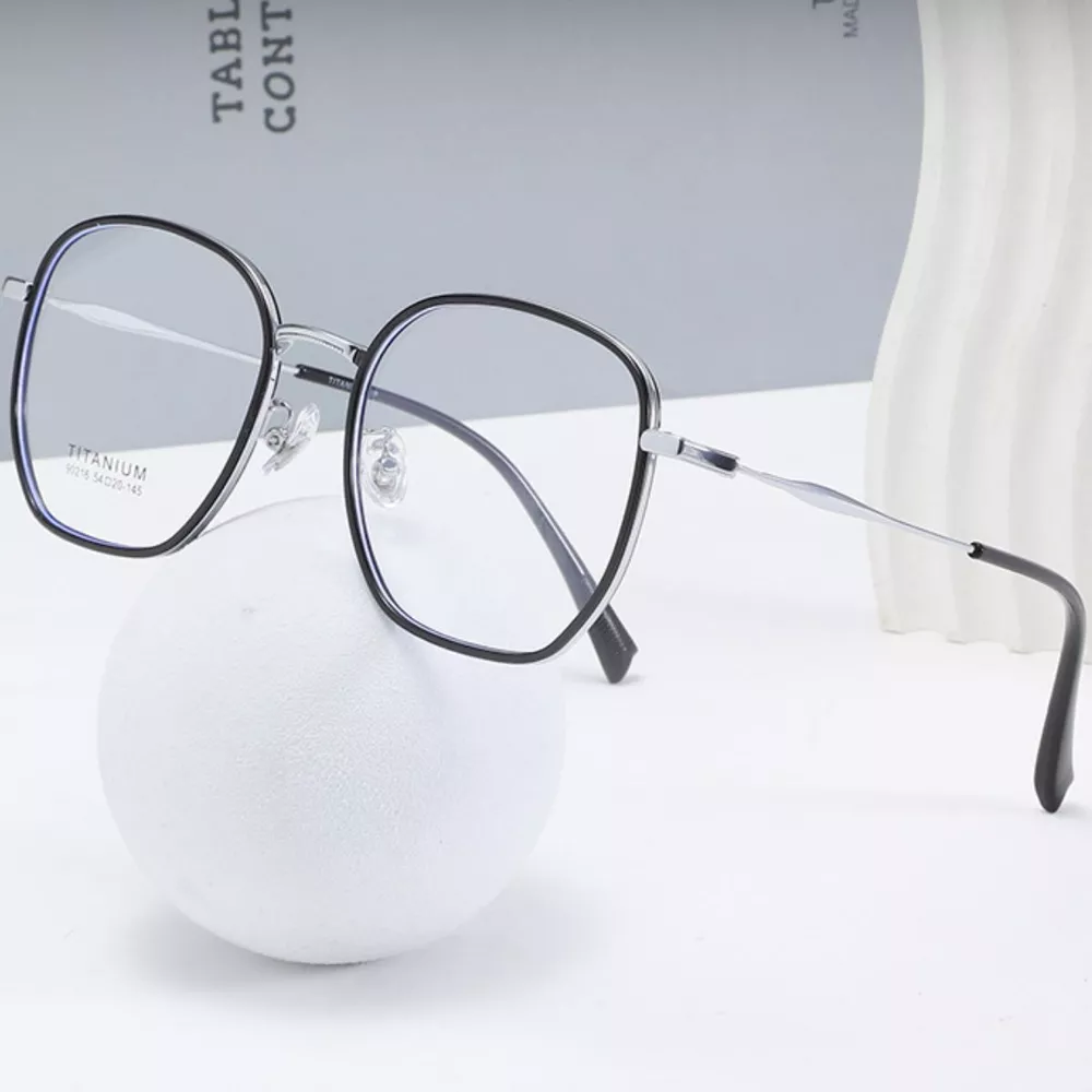 Oversized Polygon Frame Glasses