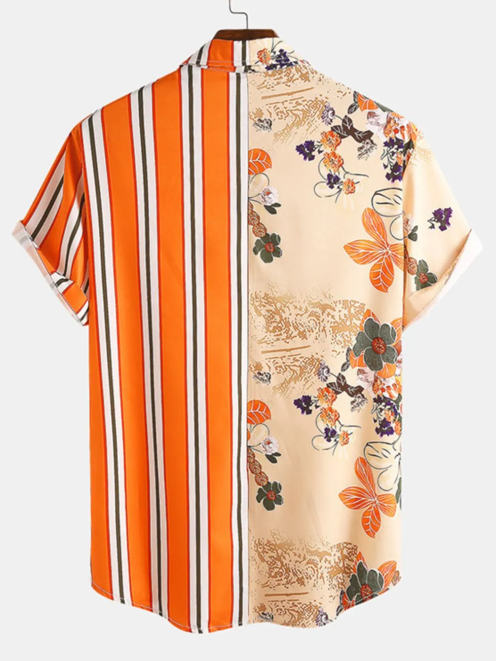 Men's Full Size Printed Button Up Short Sleeve Shirt Plus Size, image 3