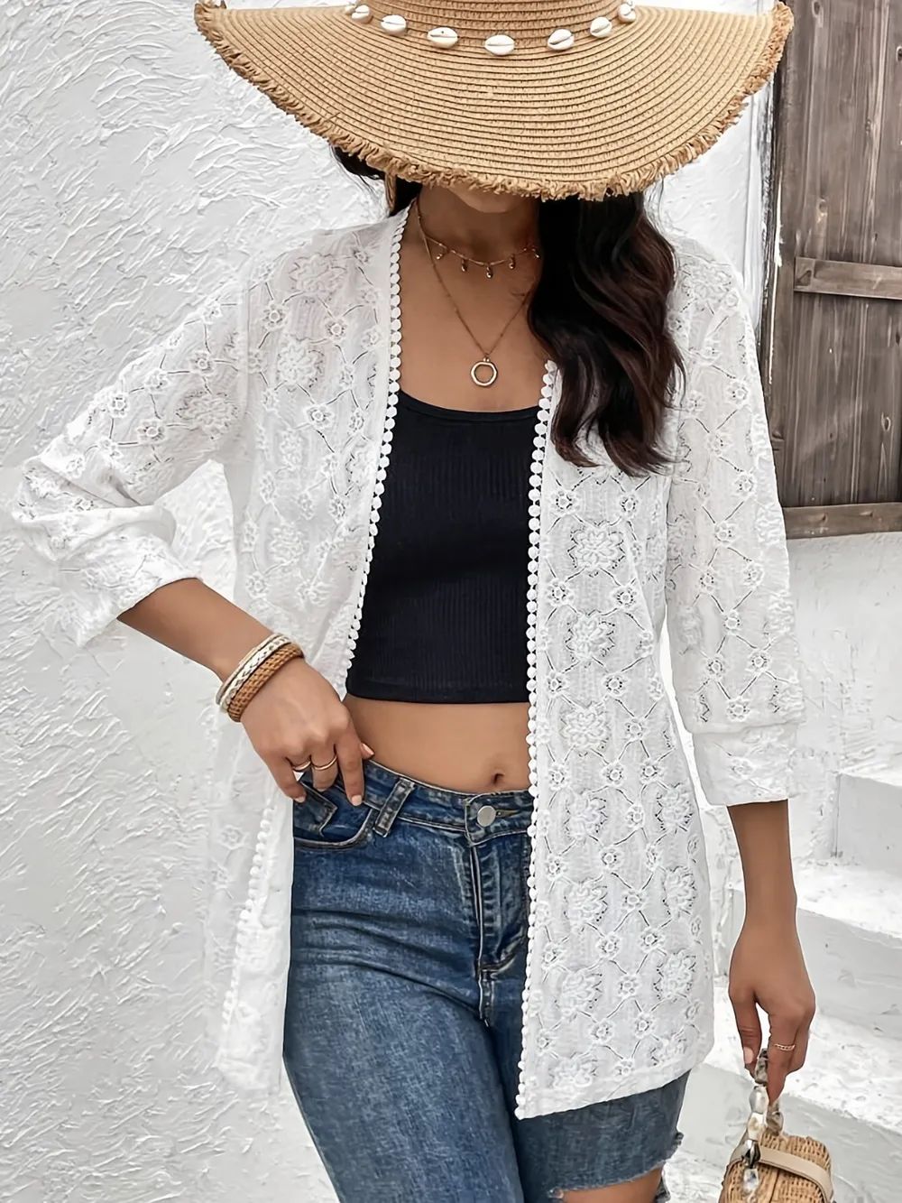 Lace Open Front Cover Up, image 4