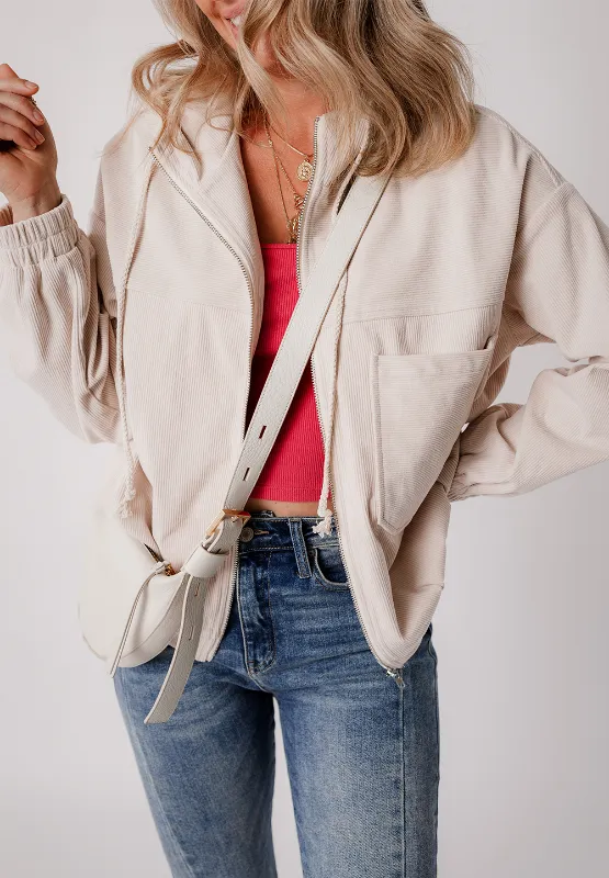 Pocketed Zip Up Long Sleeve Hooded Jacket, image 14
